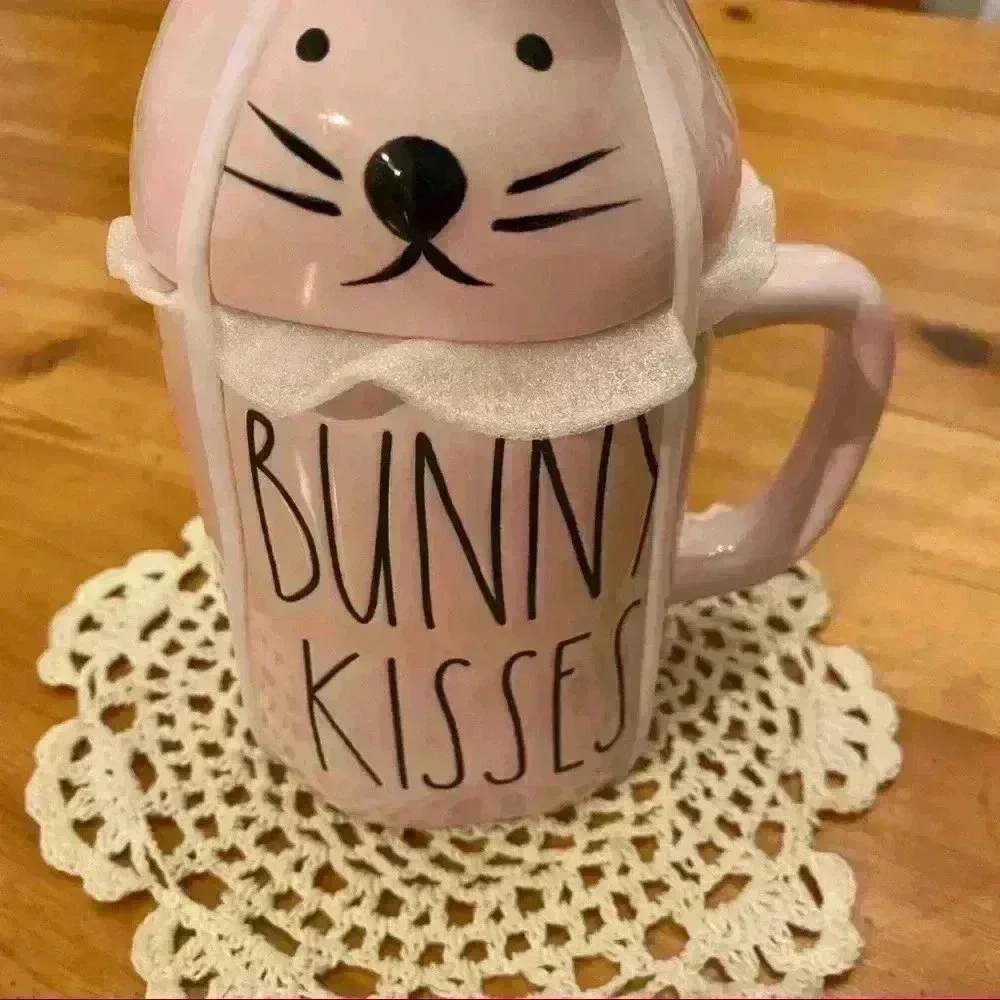 Rae Dunn Bunny Kisses Mug with lid